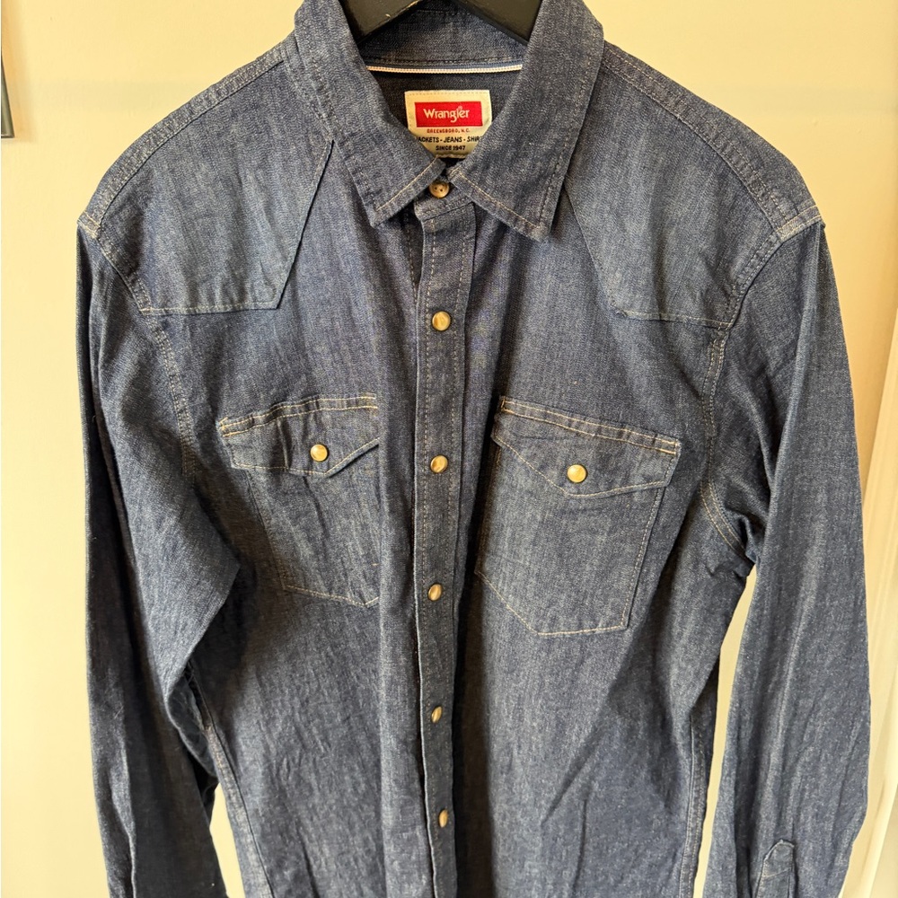 Wrangler Denim Button-Up Shirt Mens Medium

#21